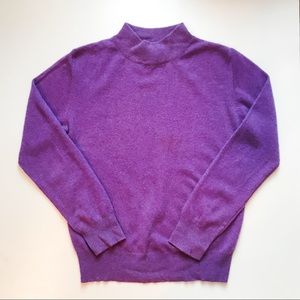 Purple Medium Cashmere Mock-Neck Sweater